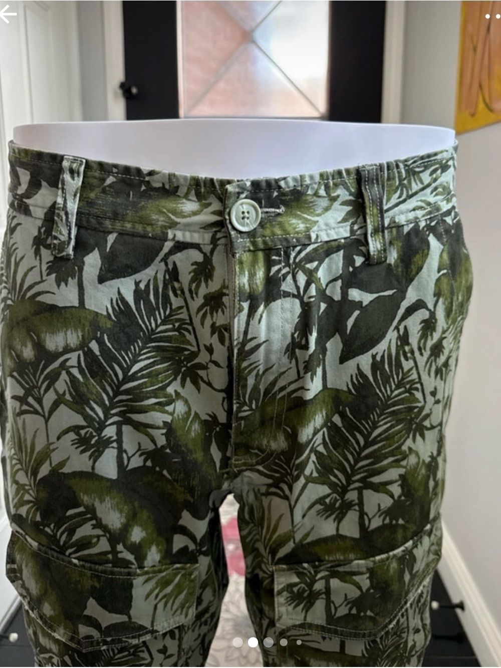 Sun + Stone Olive Green Tropical Print Chinos - Picture 2 of 7